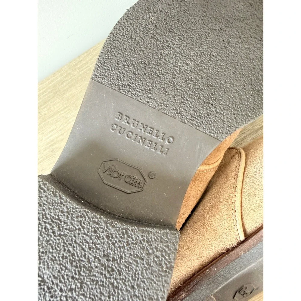 Brunello Cucinelli Suede Chukka Boots Men Tan 42.5